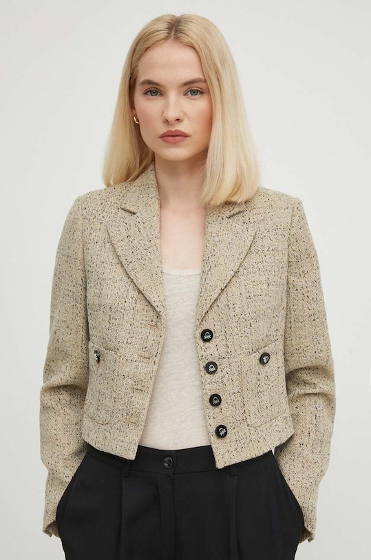 United Colors of Benetton marynarka tkanina beżowy 2OJZDW01A