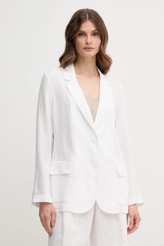 Plátěné sako United Colors of Benetton bílá 2AGHDW00R