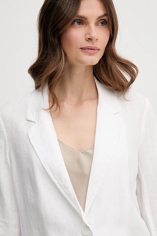 Plátěné sako United Colors of Benetton bílá 2AGHDW00R