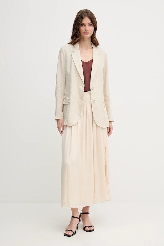 Plátěné sako United Colors of Benetton 2AGHDW00R béžová AA00