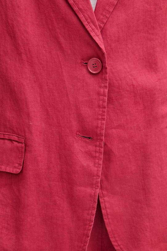 United Colors of Benetton сако с едноредно закопчаване дамско от лен 2AGHDW00R червен