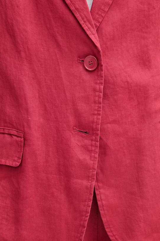 United Colors of Benetton сако с едноредно закопчаване дамско от лен 2AGHDW00R червен