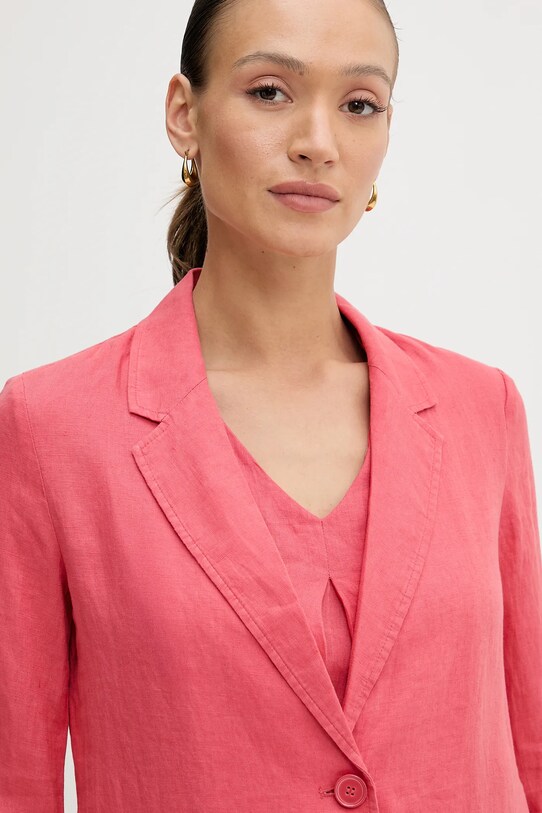 United Colors of Benetton giacca in lino rosa 2AGHDW00R