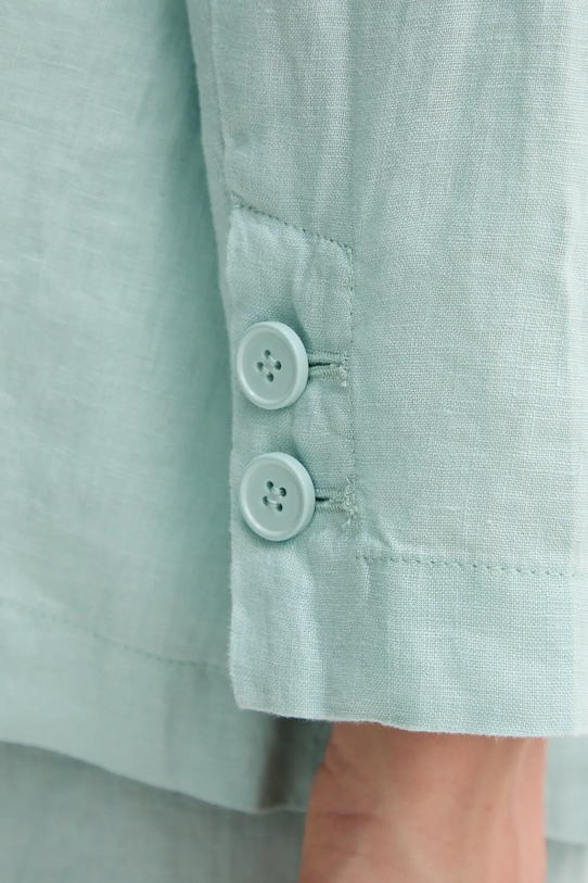 Plátěné sako United Colors of Benetton tyrkysová 2AGHDW00R