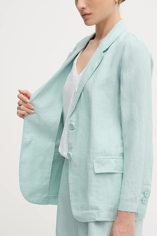 Plátěné sako United Colors of Benetton 2AGHDW00R tyrkysová