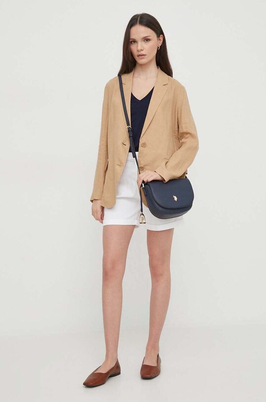 Льняной жакет United Colors of Benetton 2AGHDW00R бежевый AA00