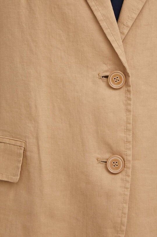 Льняной жакет United Colors of Benetton 2AGHDW00R бежевый