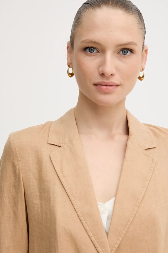 Льняний жакет United Colors of Benetton бежевий 2AGHDW00R