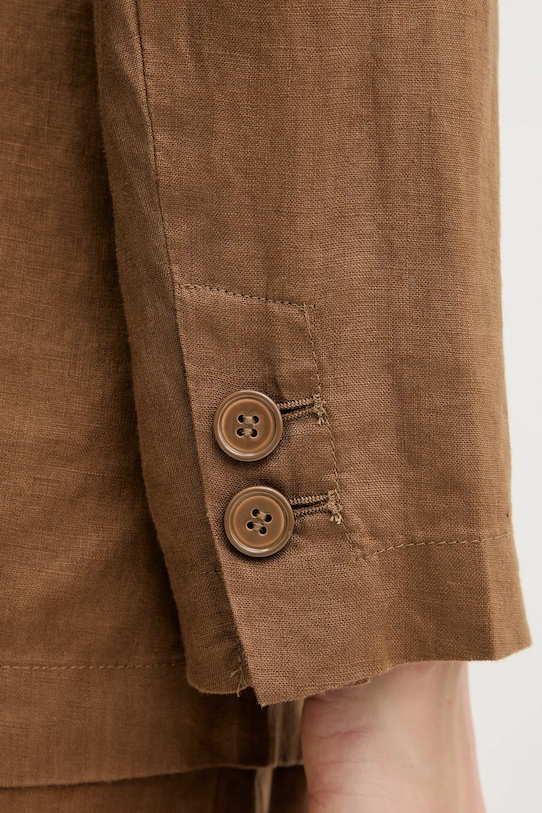 Plátěné sako United Colors of Benetton 2AGHDW00R hnědá