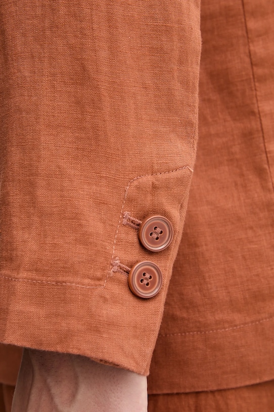 Laneni sako United Colors of Benetton 2AGHDW00R smeđa