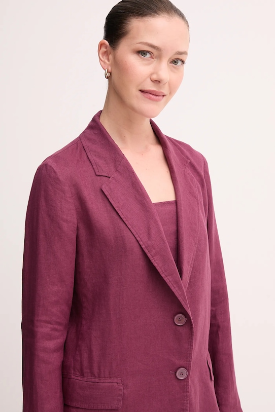 Laneni sako United Colors of Benetton bordo 2AGHDW00R