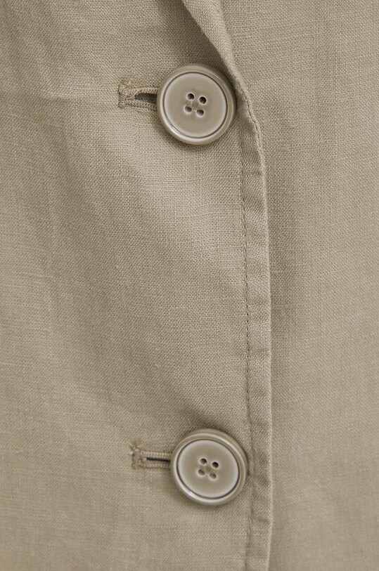 United Colors of Benetton giacca in lino verde 2AGHDW00R