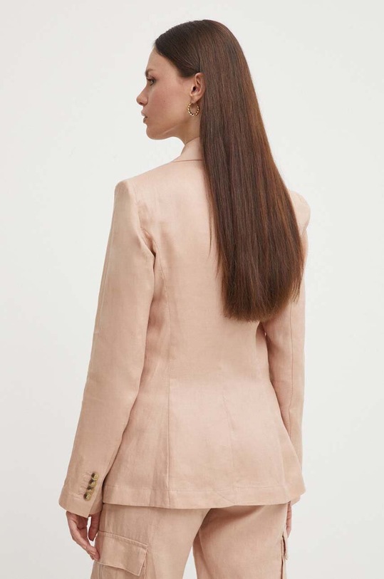 Odzież United Colors of Benetton marynarka lniana 2AGHDW01Z różowy