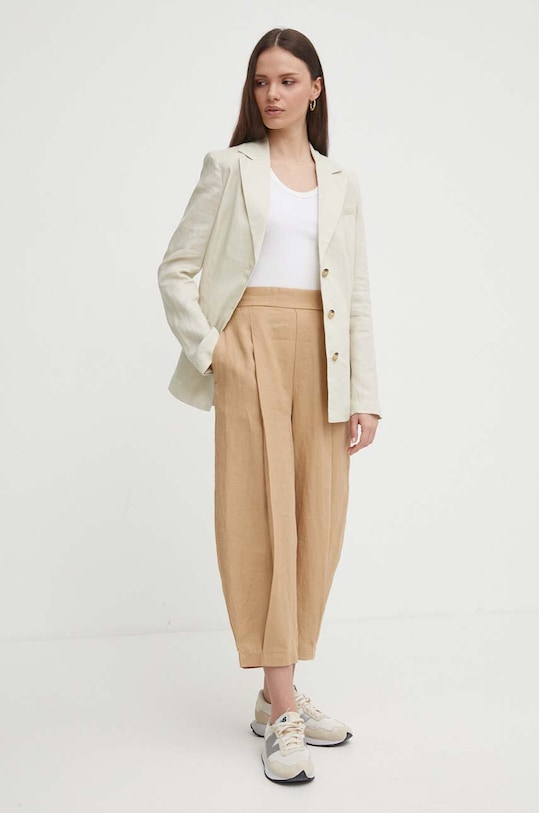 Льняной жакет United Colors of Benetton 2AGHDW01Z бежевый SS24