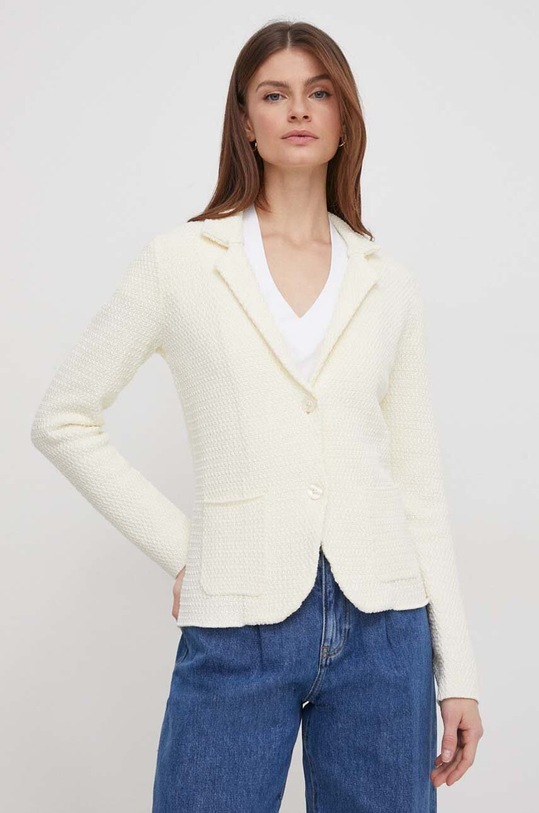 Sisley pamut blézer dzsörzé bézs 11AZM601Q