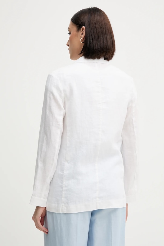 Îmbrăcăminte Sisley sacou de in 2AGHLW019 alb