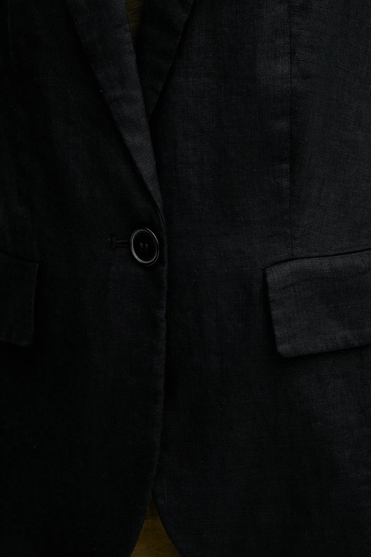 Λινό πανωφόρι Sisley 2AGHLW019 μαύρο