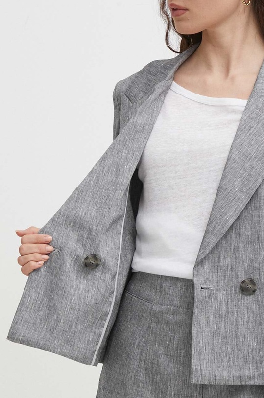 Λινό πανωφόρι Sisley 25Q6LW021 γκρί SS24