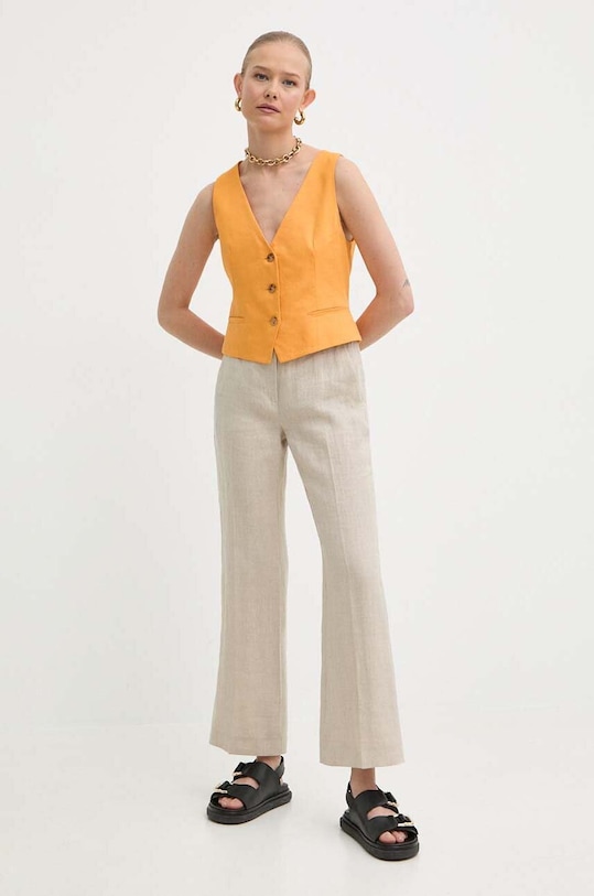 Marella kamizelka lniana tkanina pomarańczowy 2413151012200