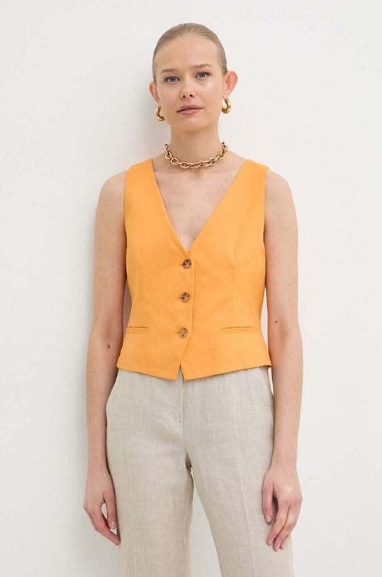 Marella kamizelka lniana 2413151012200 pomarańczowy SS24