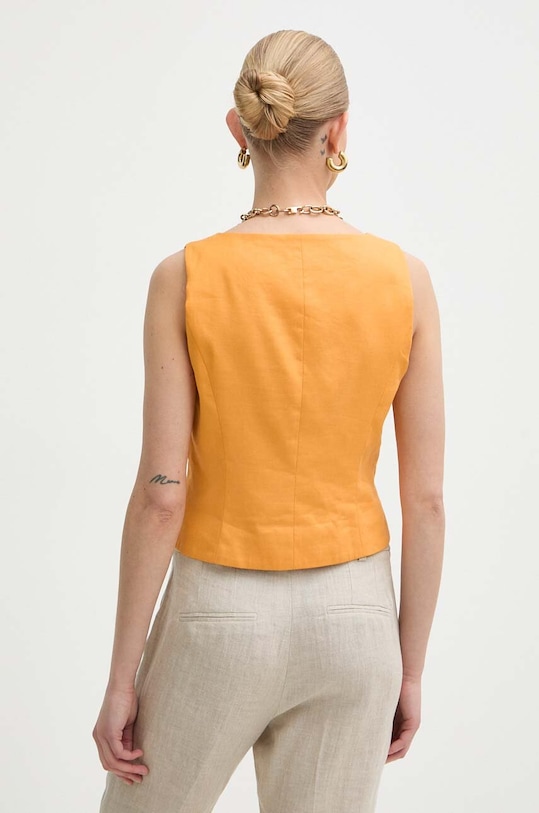 Odzież Marella kamizelka lniana 2413151012200 pomarańczowy