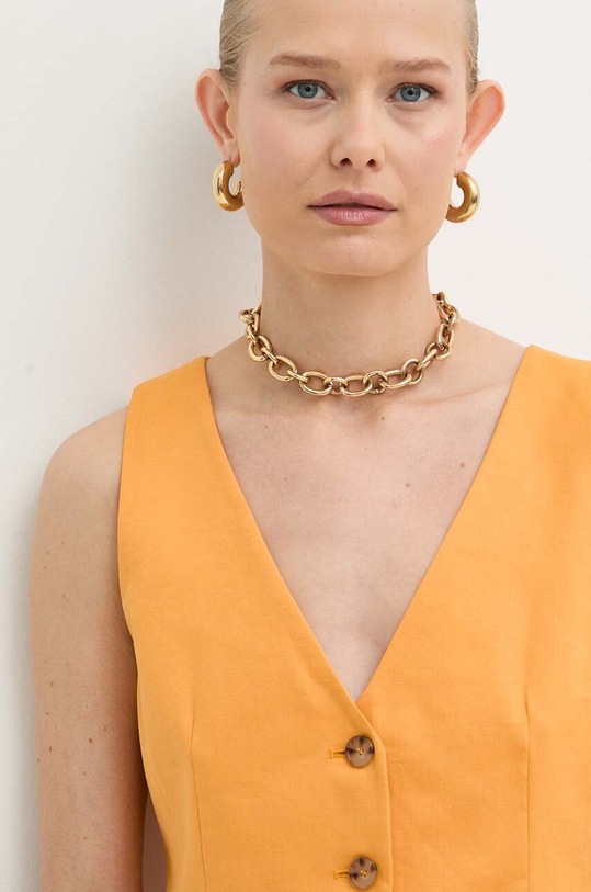 Marella kamizelka lniana pomarańczowy 2413151012200