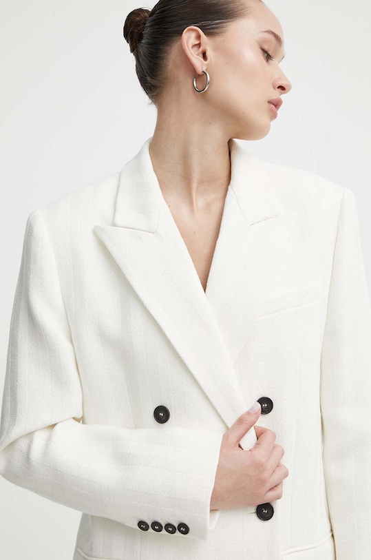 IRO marynarka lniana tkanina beżowy WM07TANITA