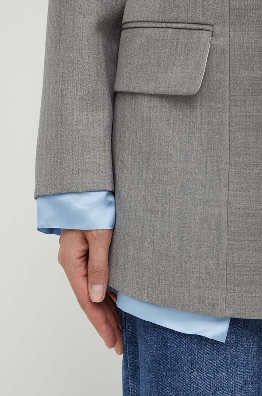 Victoria Beckham marynarka wełniana szary 1224WJK005379A