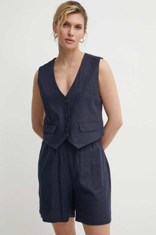Льняной жилет Gestuz тёмно-синий 10909104