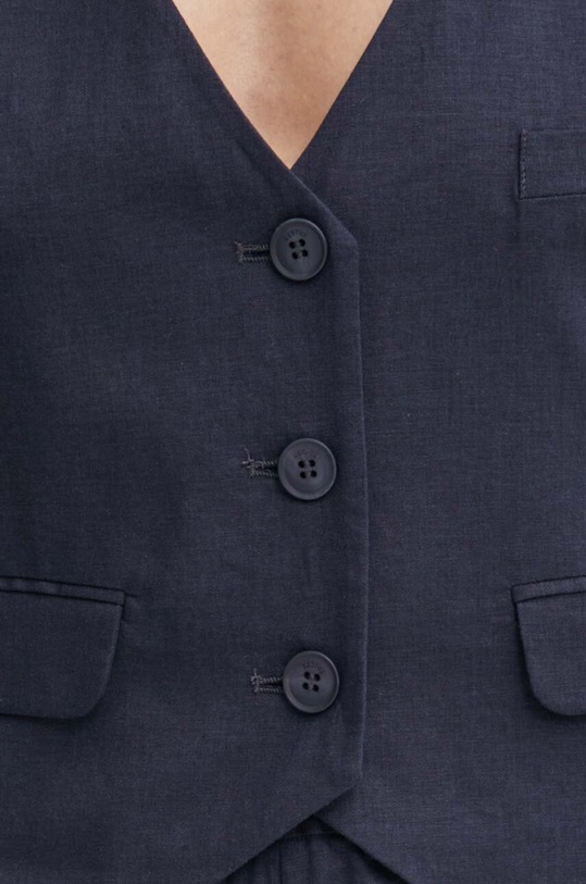 Льняной жилет Gestuz 10909104 тёмно-синий