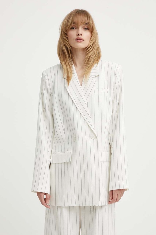 Gestuz marynarka z domieszką lnu tkanina beżowy 10909154