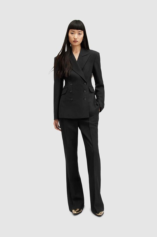 AllSaints sacou din lana SEVENH negru WT517Z