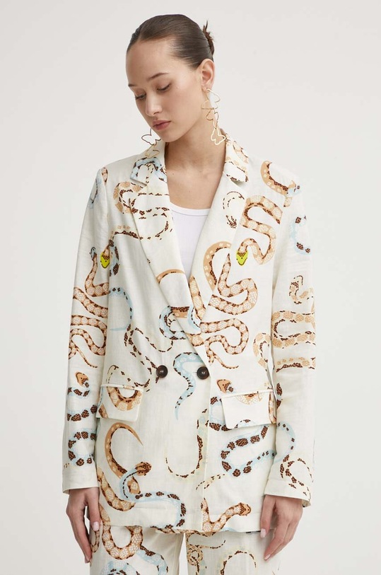 Sako s příměsí lnu Never Fully Dressed látka béžová NFDOU318.Cream