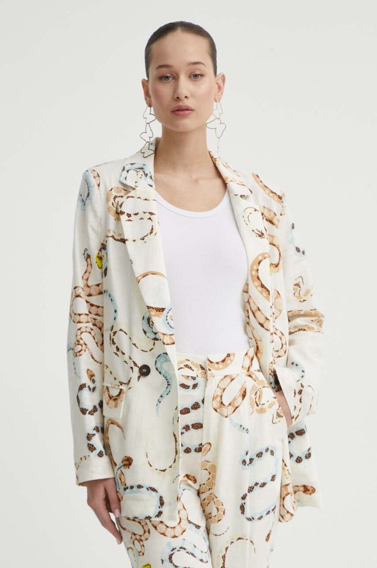 Never Fully Dressed blazer din amestec de in bej NFDOU318.Cream