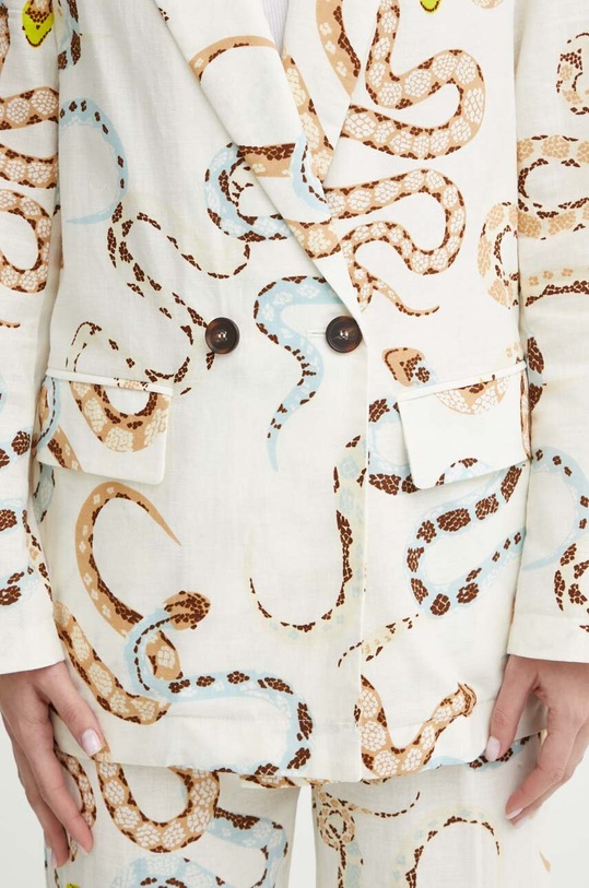 Sako s příměsí lnu Never Fully Dressed NFDOU318.Cream