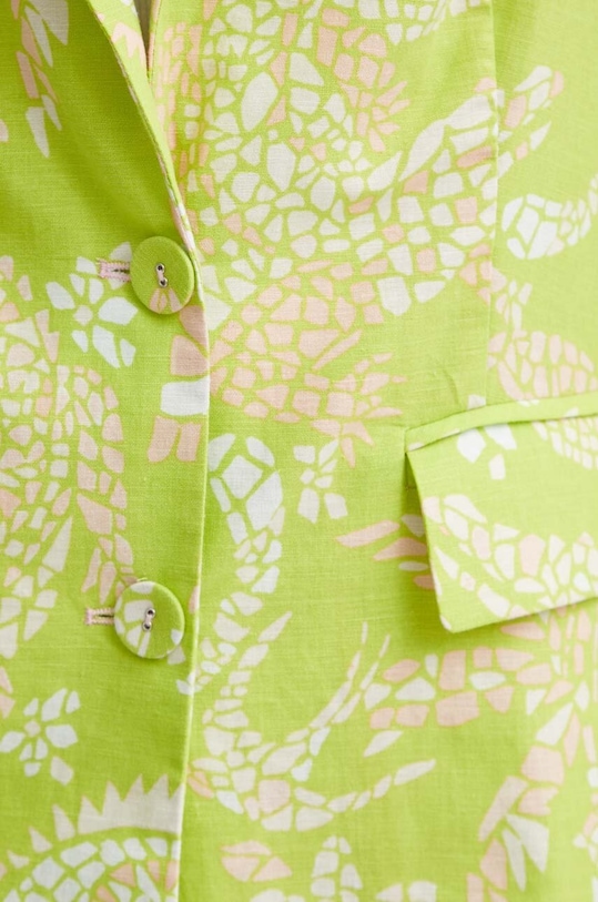 Пиджак с примесью льна Never Fully Dressed NFDOU307.Green зелёный