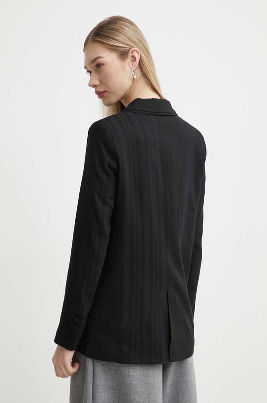 Odzież Desigual marynarka z domieszką lnu CRESTONE 24SWEW19 czarny