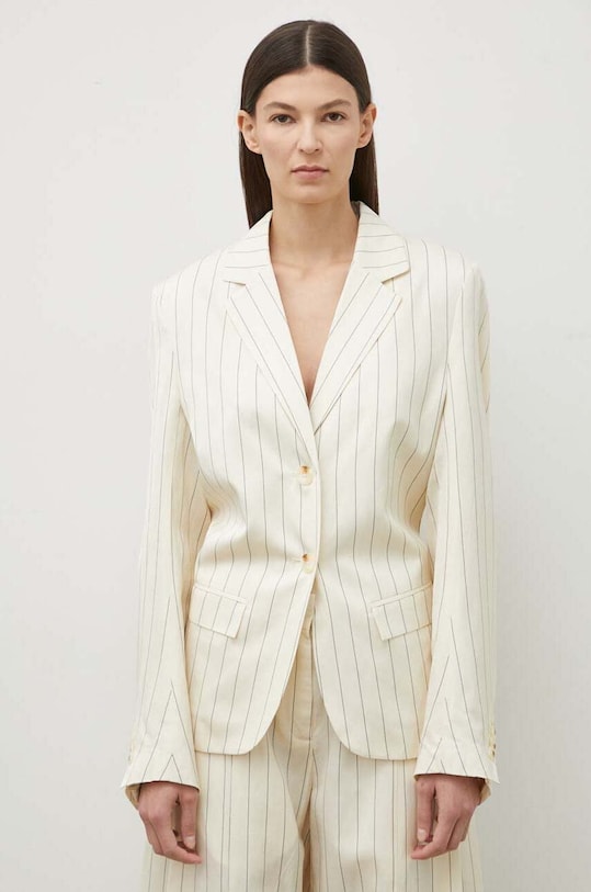 Remain blazer din amestec de in cu captuseala bej 501557858