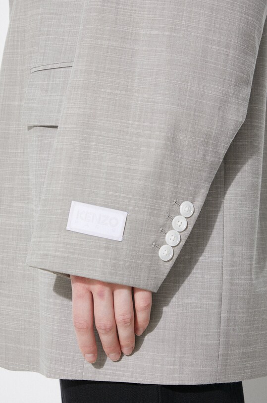 Kenzo giacca in lana Solid Kimono Blazer FE52VE2469RB.96 grigio
