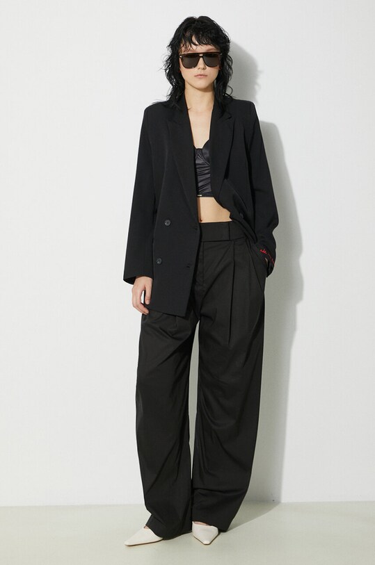 Fiorucci gyapjú kabát Black Double Breasted W01FPBDO044KN03BK01 fekete SS24