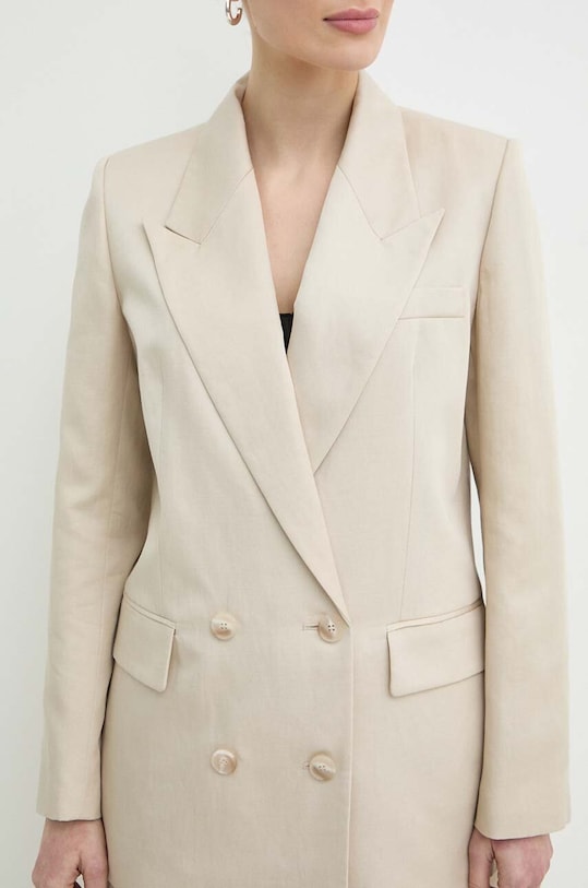 Льняний жакет Ivy Oak з підкладкою бежевий IO119095