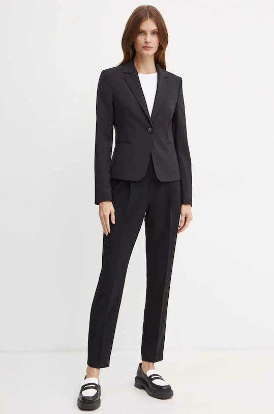 BOSS marynarka wełniana 50490020 czarny AW24