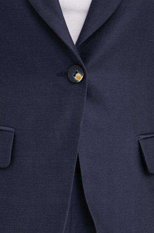 Sako s prímesou ľanu La Petite Française VOYANTE PFVOYANTE tmavomodrá