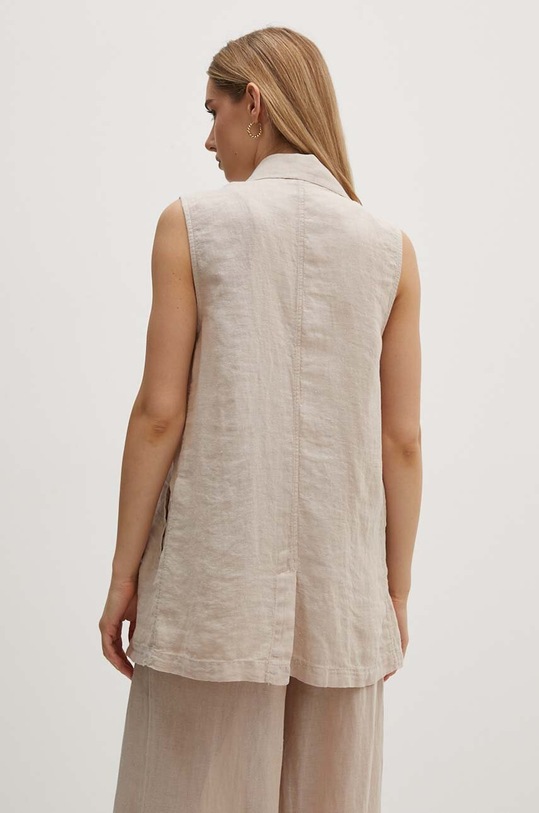 Îmbrăcăminte Sisley vestă de in 21I4LJ00L bej