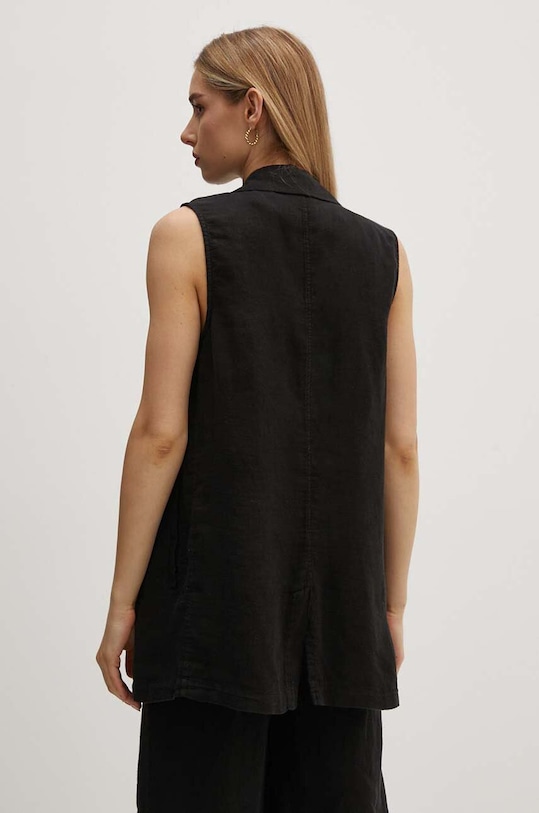 Ρούχα Λινό γιλέκο Sisley 21I4LJ00L μαύρο