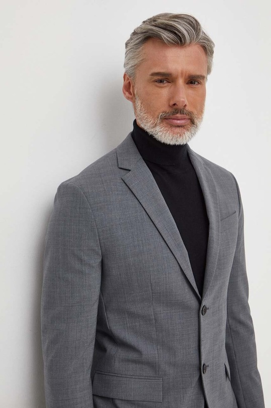 Calvin Klein marynarka wełniana K10K112935 szary