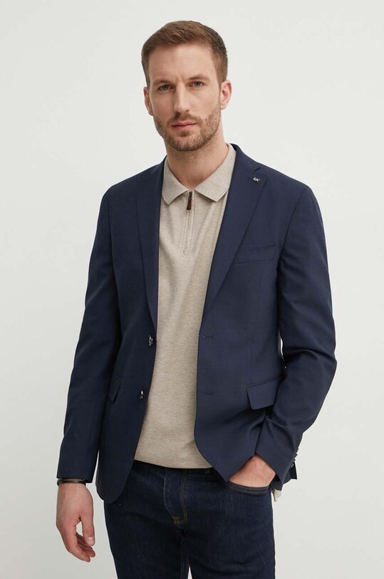 Michael Kors blazer con aggiunta di lana slim blu navy MK0SB01032