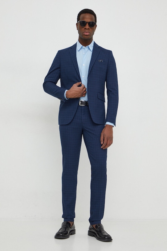 Lindbergh garnitur tkanina granatowy 30.61078.BLUECHECK