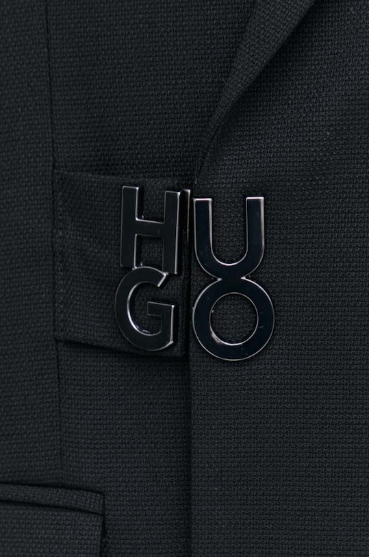 HUGO marynarka z domieszką wełny 50516038 czarny