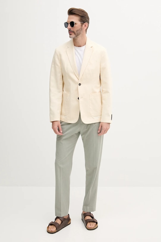 United Colors of Benetton blazer din amestec de in 2YQSUW014 bej SS25